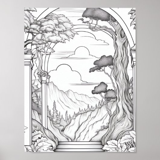 Ontspannend Landschapskleurend Poster (Voorkant)