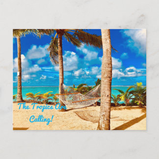 Ontspannend tropisch Caribisch eiland strand Briefkaart