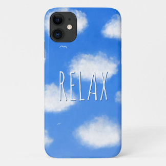 Ontspannende Blauwe Lucht Wolken Motiverende Spreu iPhone 11 Hoesje
