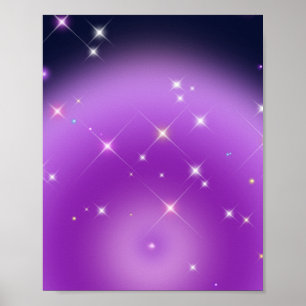 ontspannende gradiënt-Paarse aura Poster