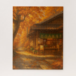Ontspannende herfst cafe legpuzzel
