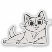Ontspannende Kat  Sticker (Voorkant)