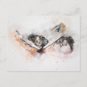 Ontspannende katten briefkaart