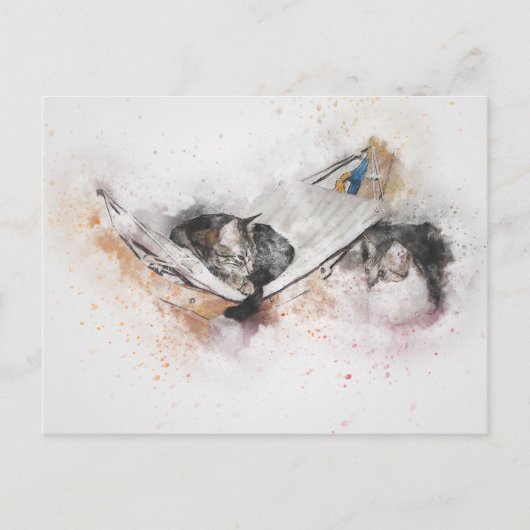 Ontspannende katten briefkaart (Voorkant)