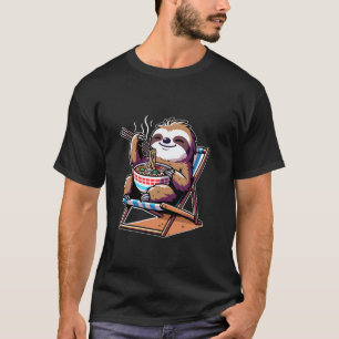 Ontspannende luiaard eet noedels in stoel Grafisch T-shirt