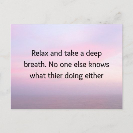 Ontspannende Motivatie Mini Kunstprint Feestdagenkaart (Voorkant)