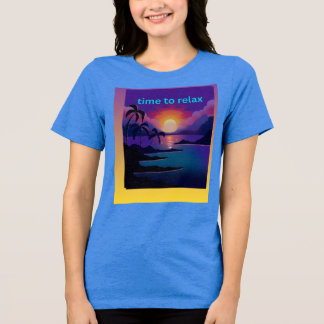 Ontspannende strandpalmboom dames T-shirt