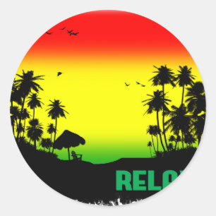 ontspannings rasta ronde sticker