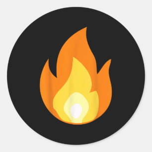 Ontstoken Vuurvlam Heet Brandend Strand Ronde Sticker