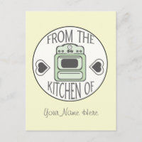Ontvang Briefkaart - Retro Green Stove