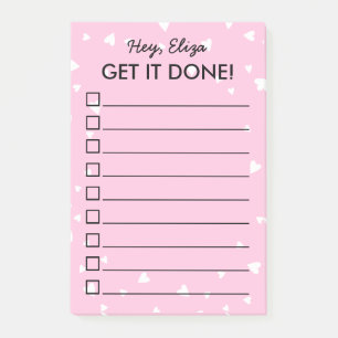 Ontvang het gereed hartroze om de douanenaam van d post-it® notes