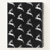 Ontvang kerstrendierzwart zilver monogram notitieboek (Achterkant)