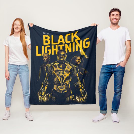 Ontvang Licht - Black Lightning Fleece Deken (In situ)