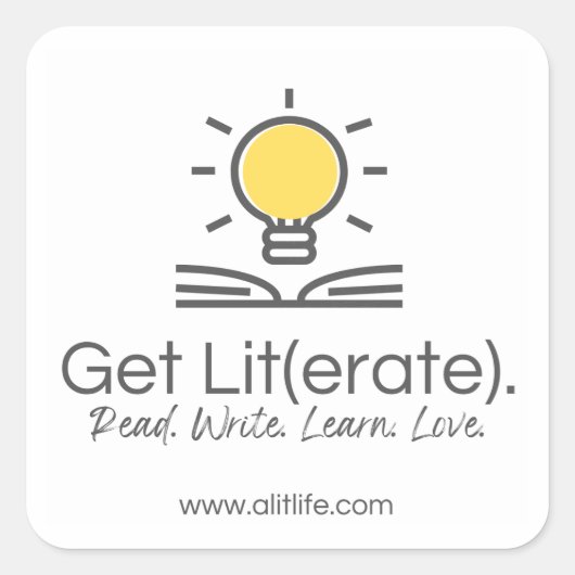 Ontvang Lit(erate). Sticker (Voorkant)