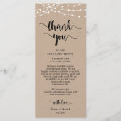 Ontvang plaatsinstelling Dank u, Kraft-kaarten Programma (Voorkant)