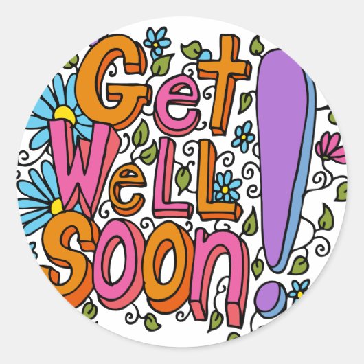 Ontvang snel SMS-Cartoon Ronde Sticker (Voorkant)