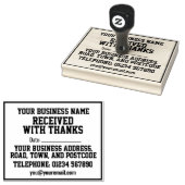 Ontvangen met dank met naam, adres en datum rubberstempel (Gestempeld)