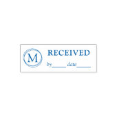 ONTVANGEN Naam Datum Monogram zwart blauw Ink Rubb Zelfinktende Stempel (Design)