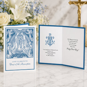 Ontvangen Onbevlekte Maagd Maria Blauwe Elegante R Kaart