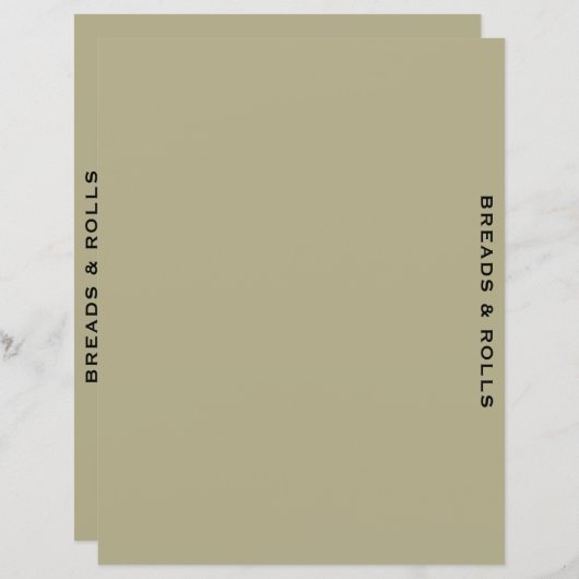 Ontvanger divider | Sage en zwart | Brood en rolle (Voorkant / Achterkant)
