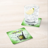 Ontvanger Drink Caipirinha Vierkante Kartonnen Onderzetter (Insitu)