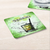 Ontvanger Drink Caipirinha Vierkante Kartonnen Onderzetter (Schuin)