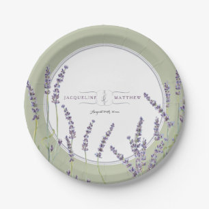 Ontvanger Franse lavender Floral Waterverf Papieren Bordje
