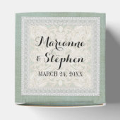 Ontvanger Rustic Lace w Aged  Linen Bedankdoosjes (Bovenkant)