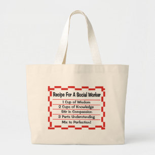 Ontvanger van een sociaal werker grote tote bag