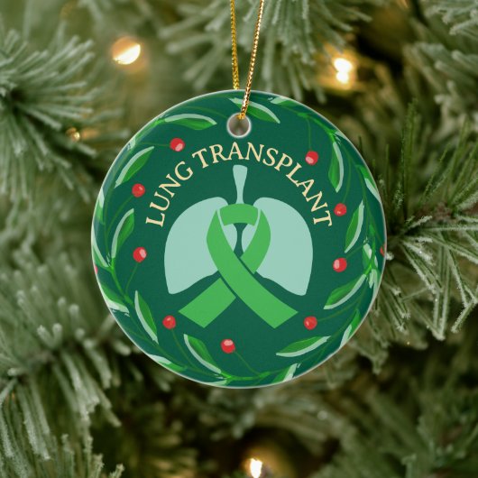 Ontvanger van longtransplantatie aangepaste kerst keramisch ornament (Boom)