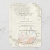Ontvanging Shore Beach Seashell Conch Shell Weddin Kaart (Voorkant / Achterkant)
