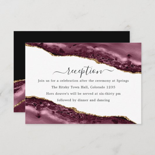 Ontvanging van bruine en gouden bonte weddenschapp informatiekaartje (Voorkant / Achterkant)