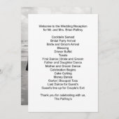 Ontvangingsschema Mr en Mrs Palfrey Kaart (Voorkant / Achterkant)