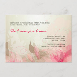 Ontvangkaart Abstracte Floral Wedding-uitnodiginge Kaart