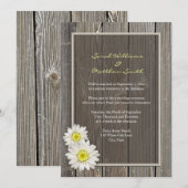 Ontvangst alleen Rustic Daisy Wedding Invitations Kaart (Voorkant / Achterkant)