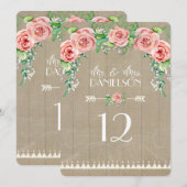 Ontvangst BOHO Tafel Nummer Baby's Breath Rozen Kaart (Voorkant / Achterkant)