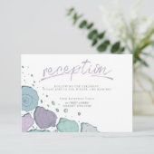 ONTVANGST | Casual Seashells Lila en Dusty Blue Kaart (Staand voorkant)