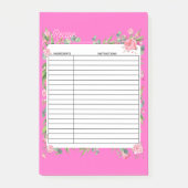 ONTVANGST, COOKING, CHEF, POST-IT® NOTES (Voorkant)