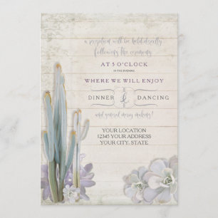 Ontvangst Desert Cactus Succulent Hout Typografie Kaart