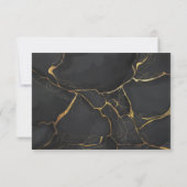 ONTVANGST | Elegant zwart en gouden marmer Kaart (Achterkant)