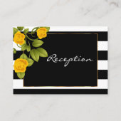 Ontvangst - Gele rozen op zwarte en witte strepen Informatiekaartje (Achterkant)