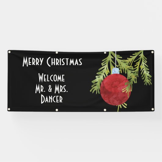 Ontvangst kerstbruiloft spandoek (Horizontaal)