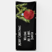 Ontvangst kerstbruiloft spandoek (Verticaal)