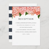 Ontvangst MODERN Wide Stripe  Hydrangea Kaart (Voorkant / Achterkant)