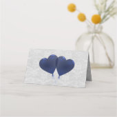 Ontvangst plaatskaart met blauwe hartballonnen (Achterkant)