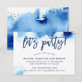 ONTVANGST stijlvolle handgeschreven marineblauwe a Kaart (Voorkant / Achterkant)