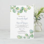 Ontvangst Uitnodiging voor Elopement, Eucalyptus (Staand voorkant)