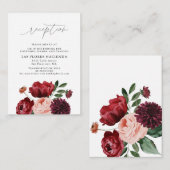 Ontvangst van bruinhuwelijken en blush Weddenschap Informatiekaartje (Voorkant / Achterkant)