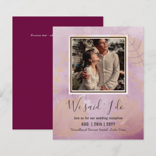 Ontvangst van BUDGET weddenschappen uitnodigen met (Voorkant / Achterkant)