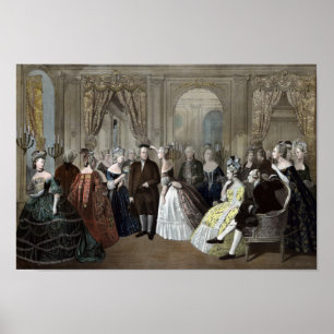 Ontvangst van Franklin bij de Franse rechtbank Poster